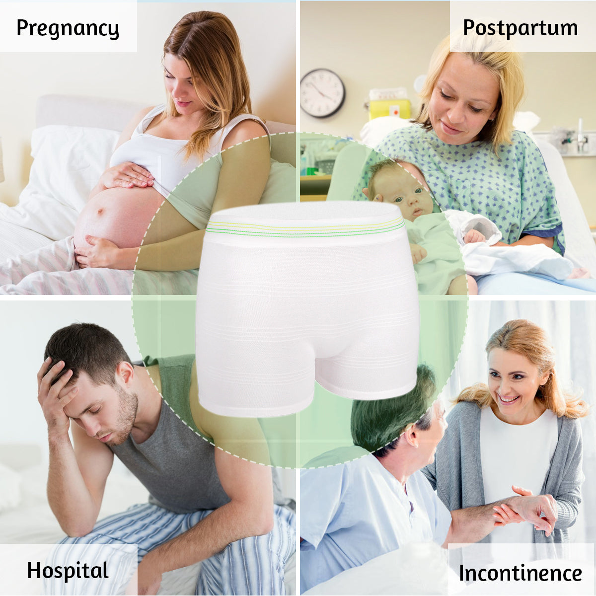 12 Pack Mesh Underwear Postpartum Must Have Hospital Provide Washable Breathable Undies for Delivery, Surgical,Traveling