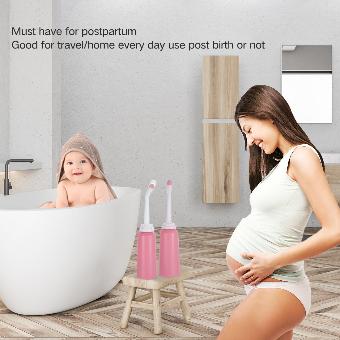 Peri Bottle Postpartum 17oz Portable Travel Bidet Leakproof Perineal Irrigation Spray Bottle for Surgical Recovery, The Elders, Travel, Save Toilet Paper