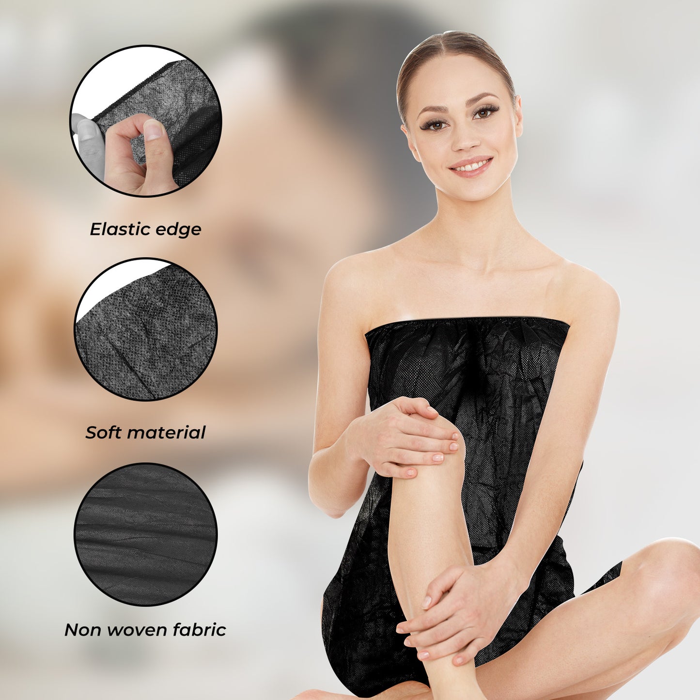 10 Pieces Disposable Spa Body Wrap Sauna Bath Skirt Adjustable Bathrobe Breathable Robes for Women Salon Beauty, Tanning, Tattoo