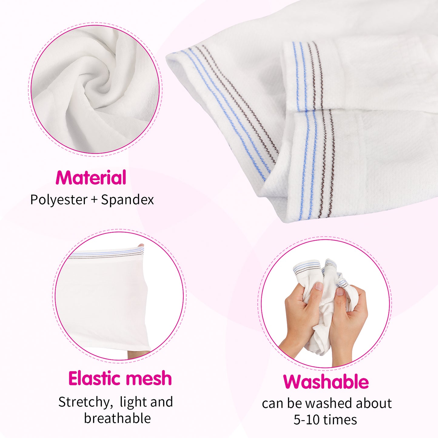 4 Pack Washable Mesh Pants Postpartum Underwear Hospital Provide for Surgical Recovery,Incontinence, Maternity