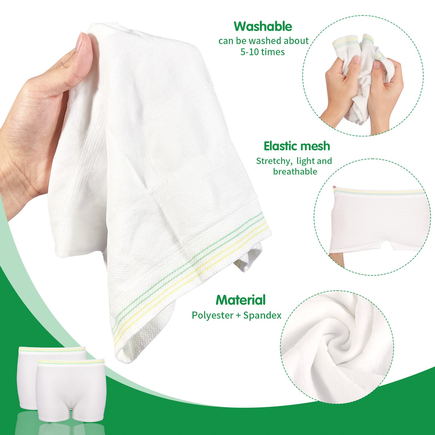 1 Pack Mesh Underwear Postpartum Must Have Hospital Provide Washable Breathable Undies for Delivery, Surgical,Traveling